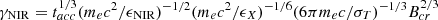 $ \gamma_{\mathrm{NIR}} = t_{acc}^{1/3}(m_e c^2/\epsilon_{\mathrm{NIR}})^{-1/2} (m_e c^2/\epsilon_X)^{-1/6}(6\pi m_e c /\sigma_T)^{-1/3}B_{cr}^{2/3} $