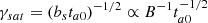 $$ \begin{aligned} \gamma _{sat} = \left(b_s t_{a0}\right)^{-1/2} \propto B^{-1} t_{a0}^{-1/2} \end{aligned} $$