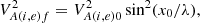 $$ \begin{aligned} V_{A(i,e)f}^2=V_{A(i,e)0}^2\sin ^2(x_0/\lambda ), \end{aligned} $$