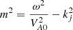 $$ \begin{aligned} m^2=\frac{\omega ^2}{V_{A0}^2}-k_j^2 \end{aligned} $$