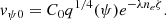 $$ \begin{aligned} v_{\psi 0}=C_0q^{1/4}(\psi )e^{-\lambda n_e\zeta }. \end{aligned} $$