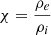 $$ \begin{aligned} \chi =\frac{\rho _e}{\rho _i} \end{aligned} $$
