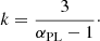$$ \begin{aligned} k = \frac{3}{\alpha _\mathrm{PL} -1}\cdot \end{aligned} $$