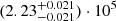 $ (2.23^{+0.021}_{-0.021})\cdot 10^{5} $