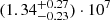 $ (1.34^{+0.27}_{-0.23})\cdot 10^{7} $