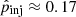 $ \hat{p}_{\mathrm{inj}} \approx 0.17 $