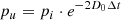$$ \begin{aligned} p_u = p_i \cdot e^{-2 D_0 \Delta t} \end{aligned} $$