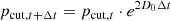 $$ \begin{aligned} p_{\mathrm{cut} ,t+\Delta t} = p_{\mathrm{cut} ,t} \cdot e^{2 D_0 \Delta t} \end{aligned} $$