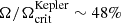 $ \Omega/\Omega_{\mathrm{crit}}^{\mathrm{Kepler}}\sim 48\% $