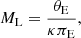 $$ \begin{aligned} M_\mathrm{L} = \frac{\theta _\mathrm{E} }{\kappa \pi _\mathrm{E} }, \end{aligned} $$