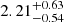 $ 2.21^{+0.63}_{-0.54} $