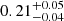 $ 0.21^{+0.05}_{-0.04} $