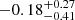 $ -0.18^{+0.27}_{-0.41} $