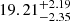 $ 19.21^{+2.19}_{-2.35} $