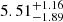 $ 5.51^{+1.16}_{-1.89} $