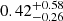$ 0.42^{+0.58}_{-0.26} $