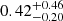 $ 0.42^{+0.46}_{-0.20} $