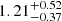 $ 1.21^{+0.52}_{-0.37} $