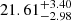 $ 21.61^{+3.40}_{-2.98} $
