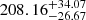 $ 208.16^{+34.07}_{-26.67} $