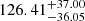 $ 126.41^{+37.00}_{-36.05} $
