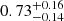 $ 0.73^{+0.16}_{-0.14} $