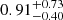 $ 0.91^{+0.73}_{-0.40} $