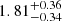 $ 1.81^{+0.36}_{-0.34} $