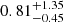 $ 0.81^{+1.35}_{-0.45} $