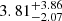 $ 3.81^{+3.86}_{-2.07} $