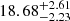 $ 18.68^{+2.61}_{-2.23} $