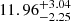 $ 11.96^{+3.04}_{-2.25} $