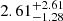 $ 2.61^{+2.61}_{-1.28} $