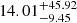 $ 14.01^{+45.92}_{-9.45} $