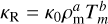 ${\kappa _{\rm{R}}} = {\kappa _0}\rho _{\rm{m}}^aT_m^b$