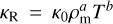 ${\kappa _{\rm{R}}} = {\kappa _0}\rho _{\rm{m}}^a{T^b}$