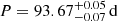 $ P = 93.67^{+0.05}_{-0.07}\,\mathrm{d} $