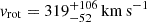 $ v_{\mathrm{rot}} = 319^{+106}_{-52}\,\mathrm{km}\,\mathrm{s}^{-1} $