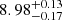$ {8.98}_{-0.17}^{+0.13} $