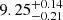 $ {9.25}_{-0.21}^{+0.14} $