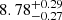 $ {8.78}_{-0.27}^{+0.29} $