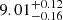 $ {9.01}_{-0.16}^{+0.12} $