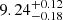 $ {9.24}_{-0.18}^{+0.12} $