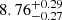 $ {8.76}_{-0.27}^{+0.29} $