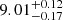 $ {9.01}_{-0.17}^{+0.12} $