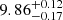 $ {9.86}_{-0.17}^{+0.12} $