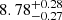 $ {8.78}_{-0.27}^{+0.28} $