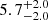 $ {5.7}_{-2.0}^{+2.0} $