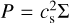 $P = c_{\rm{s}}^2\Sigma $