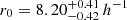 $ r_0 = 8.20^{+0.41}_{-0.42}\,h^{-1} $